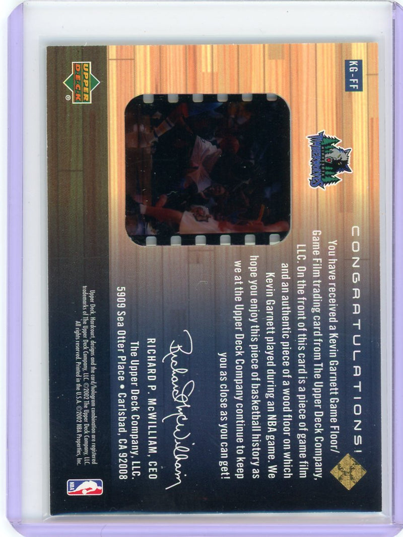 Kevin Garnett 2002 Upper Deck Hardcourt UD Game Floor film 11/3/01