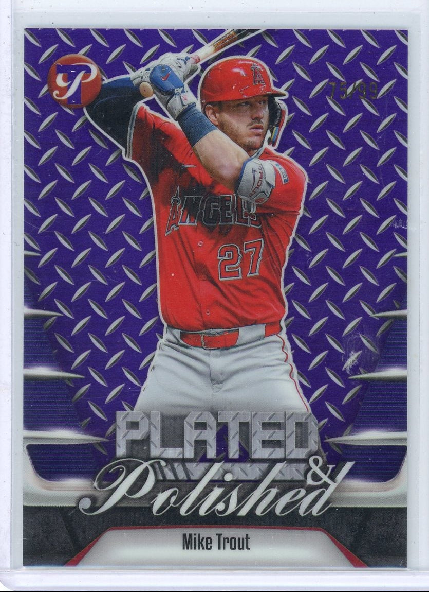 Mike Trout 2026 Topps Pristine Plated & Polished purple #'d 75/99