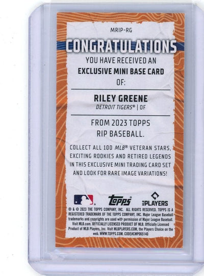 Riley Greene 2023 Topps Rip mini rookie card #'d 17/75