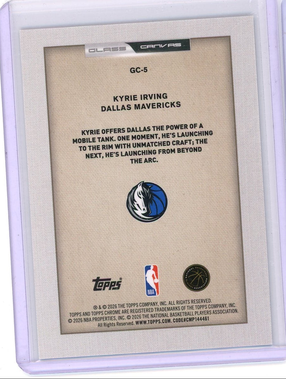 Kyrie Irving 2025 Topps Chrome Basketball Glass Canvas SSP