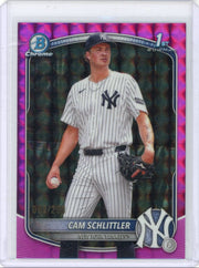 Cam Schlittler 2025 Bowman Chrome Prospects 1st Bowman Fuchsia Refractor #'d 083/299