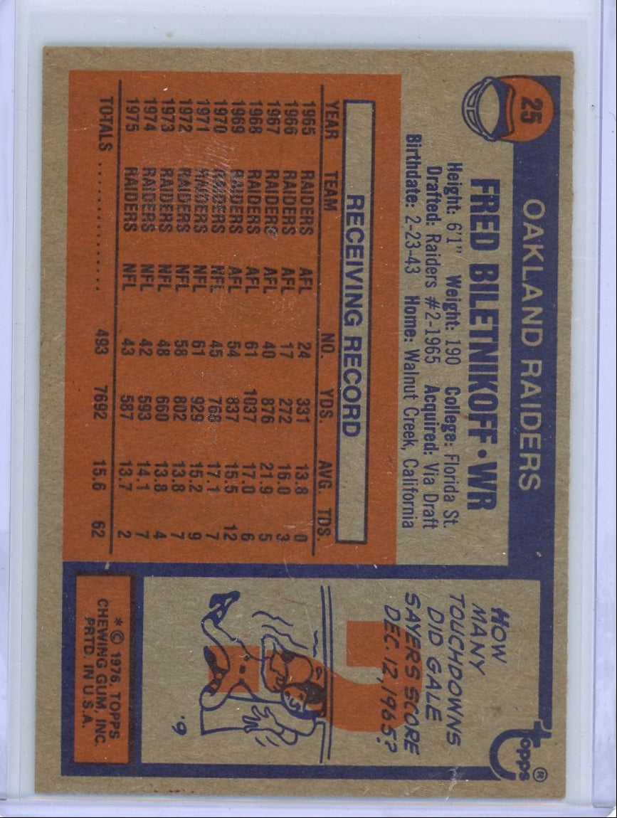 Fred Biletnikoff 1976 Topps #25