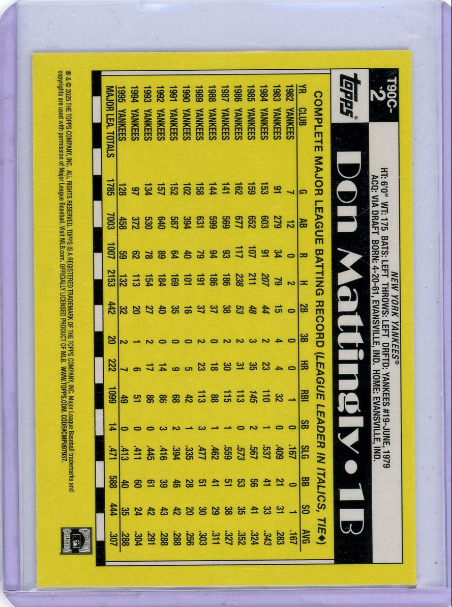 Don Mattingly 2025 Topps Chrome Silver Pack 35th Anniversary Blue #'d 100/150