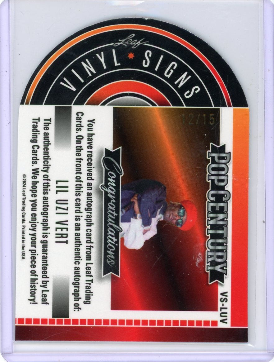 Lil Uzi Vert 2024 Leaf Pop Century Vinyl Signs autograph #'d 12/15