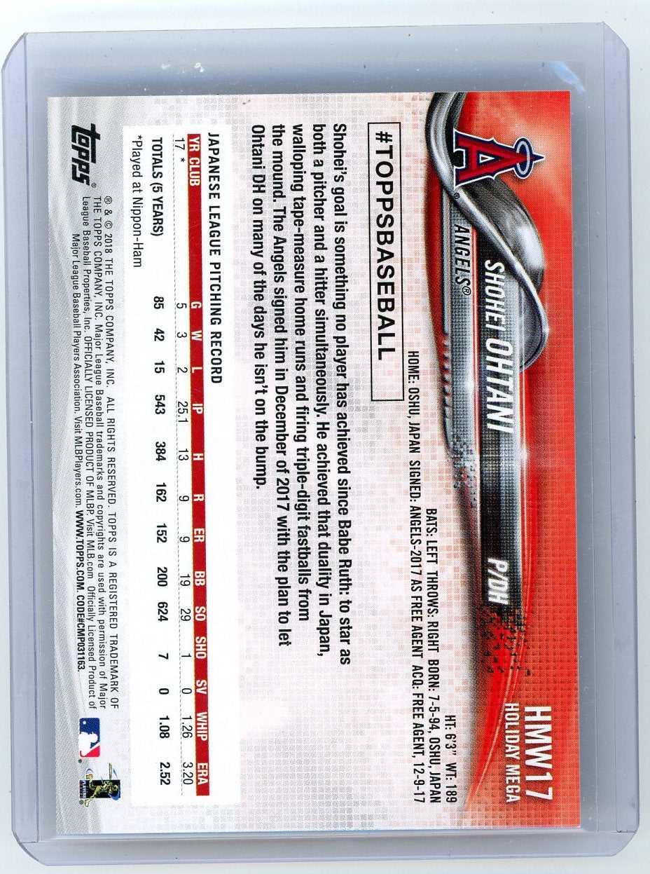 Shohei Ohtani 2018 Topps Holiday Mega Box RC