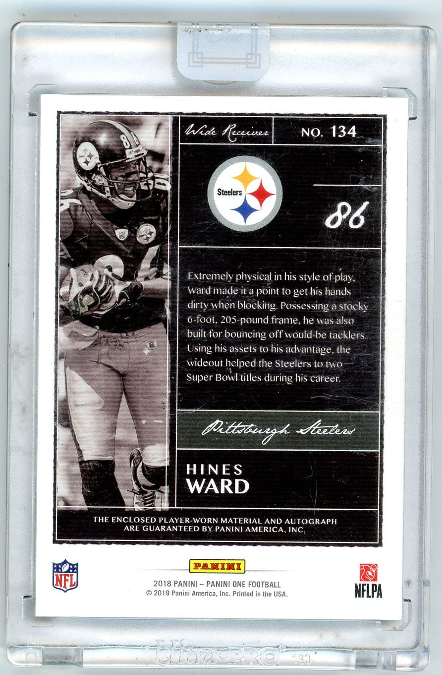 Hines Ward 2018 Panini One Patch Autographs Bronze #'d 46/49