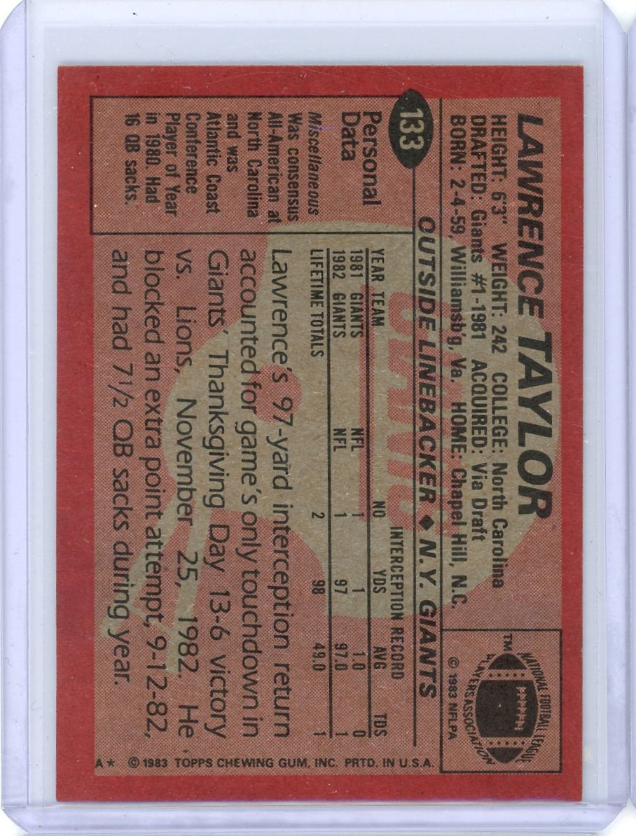 Lawrence Taylor 1983 Topps Pro Bowl