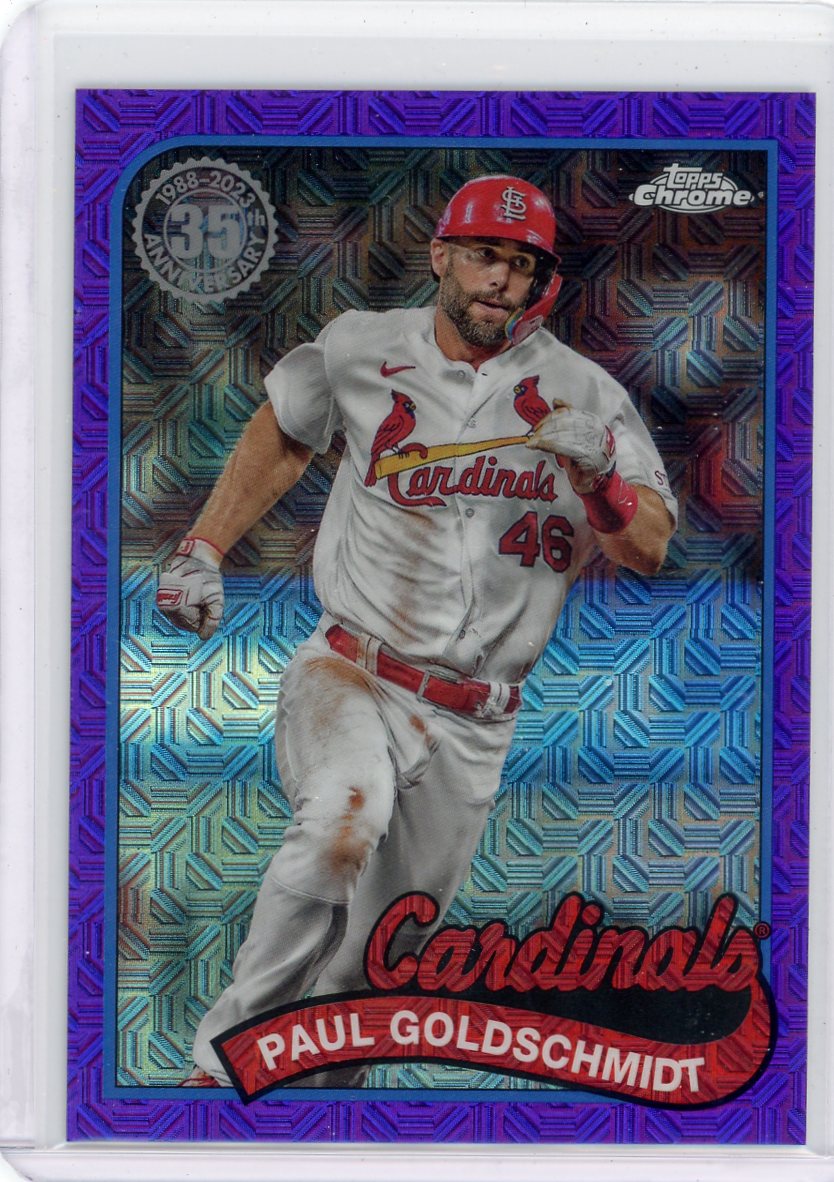 Paul Goldschmidt 2024 Topps Chrome 35th Anniversary purple mojo ref. #'d 47/75