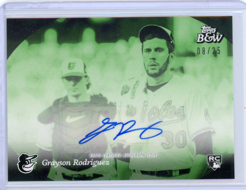 Grayson Rodriguez 2023 Topps Black & White green autograph rookie card 