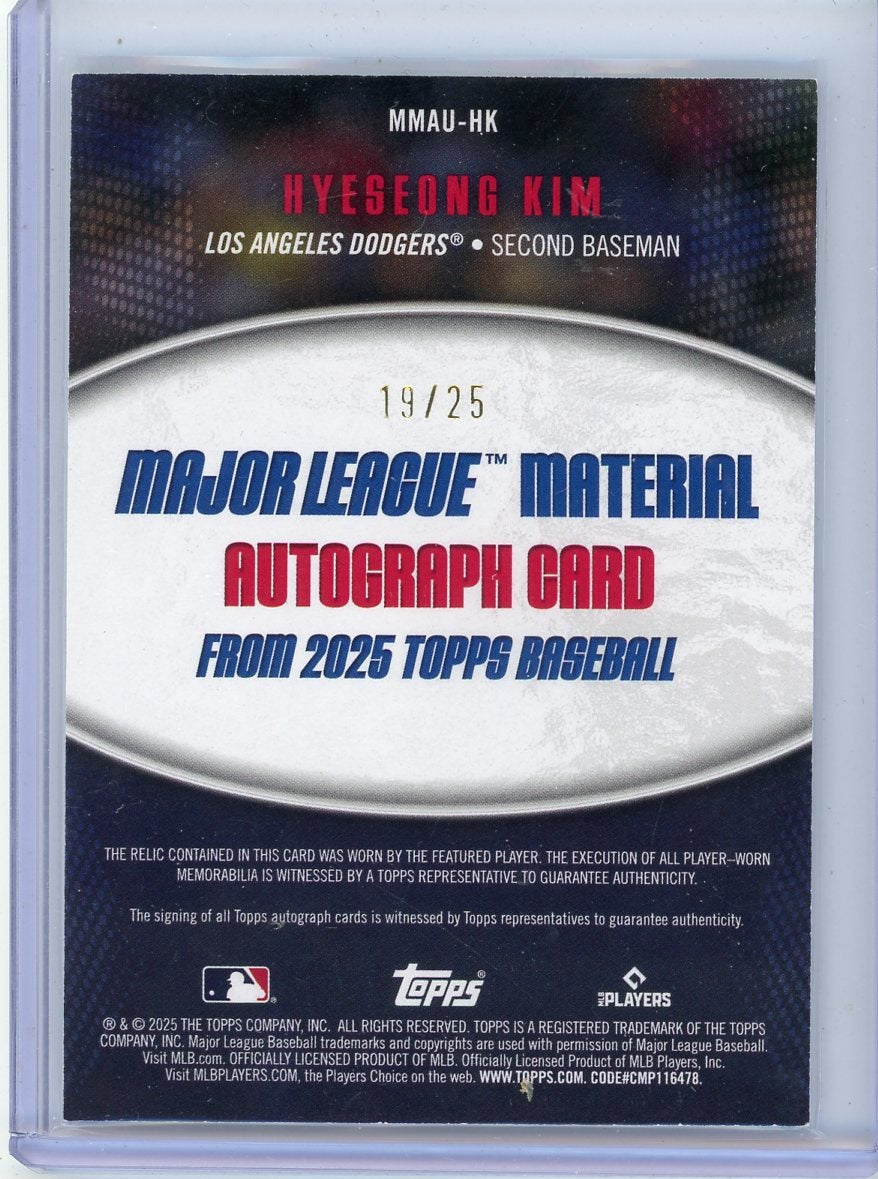 Hyesong Kim 2025 Topps Major League Material RPA #'d 19/25