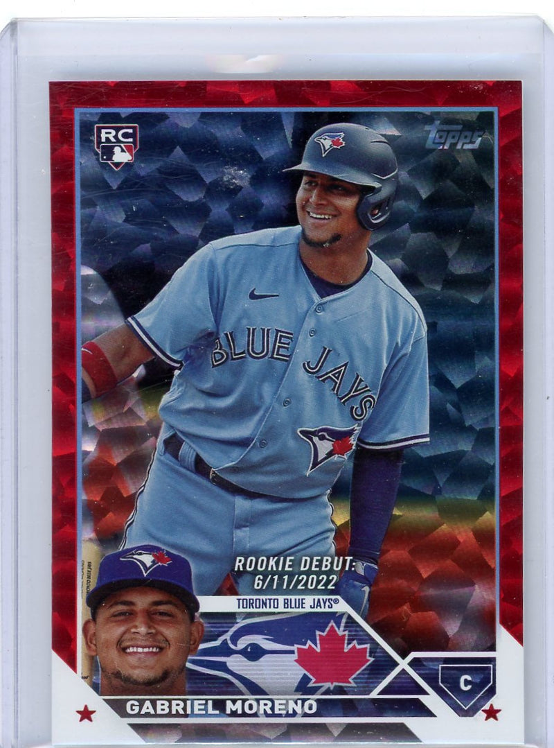 Gabriel Moreno 2023 Topps Debut red foil rookie card 