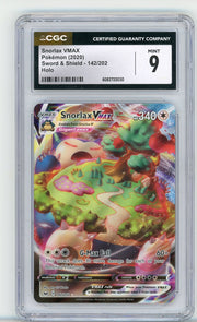 Snorlax VMAX 2020 Pokemon Sword & Shield Base Set holo #142/202 CGC 9