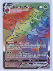 Orbeetle Vmax Pokémon Vivid Voltage Rainbow Secret Rare #186/185