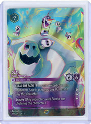 Olaf Disney Lorcana Shimmering Skies Enchanted rare holo #209/204 (DMG/minor crease)