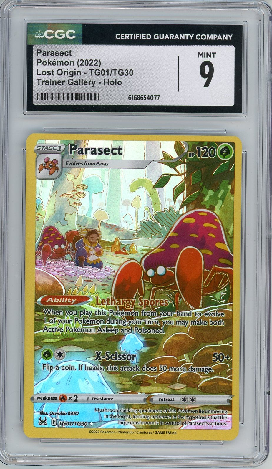 Parasect Pokémon Lost Origin Trainer Gallery TG01/TG30 CGC 9