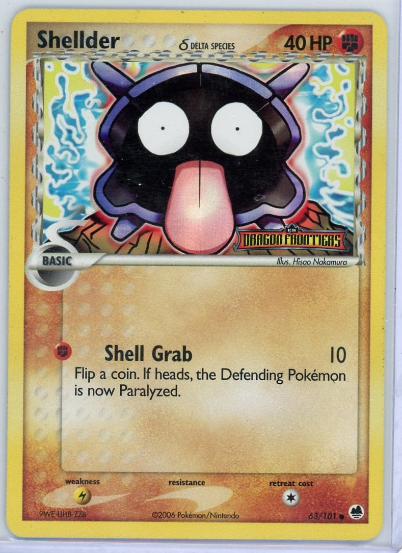 Shellder Pokémon EX Dragon Frontiers Delta Species Reverse Holo #63/101