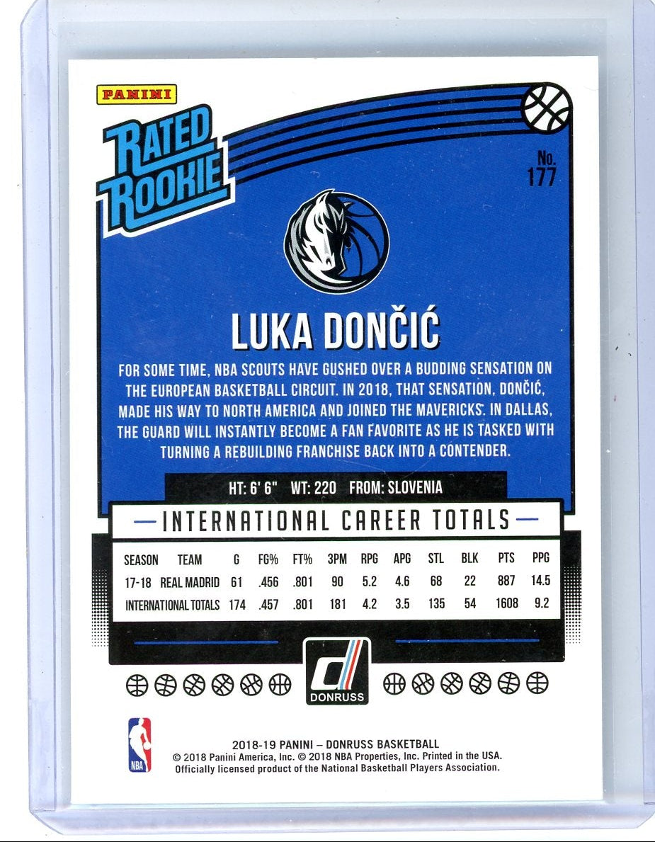 Luka Doncic 2018 Panini Donruss Rated Rookie RC