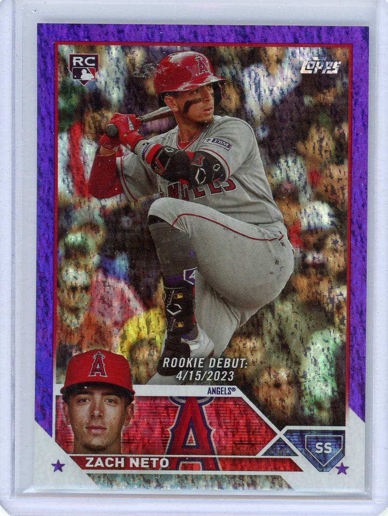 Zach Neto 2023 Topps debut purple foil rookie card 