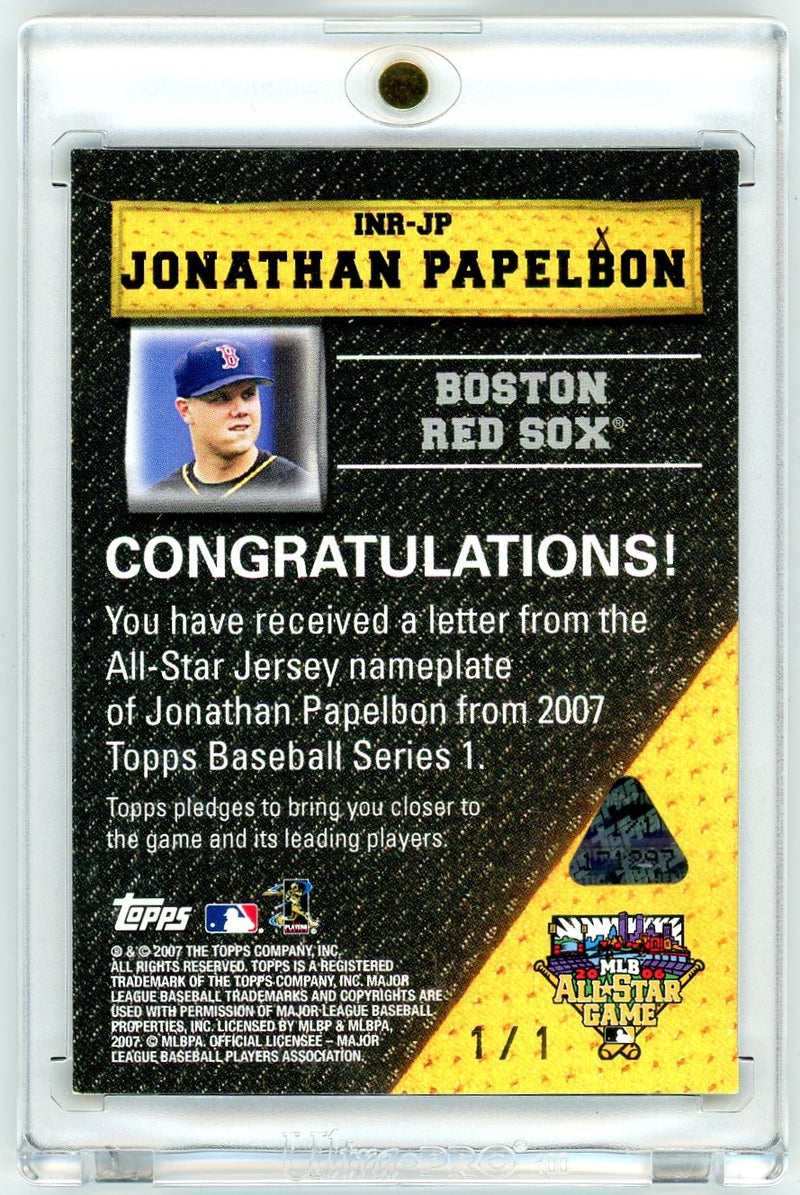 Jonathan Papelbon 2007 Topps In the Name 