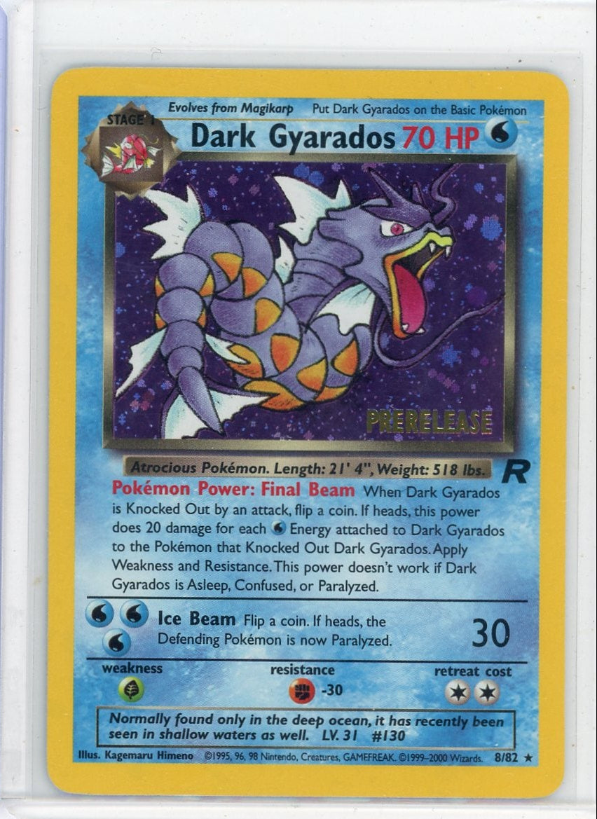 Dark Gyarados 2000 Pokémon Prerelease WOTC holo #8/82