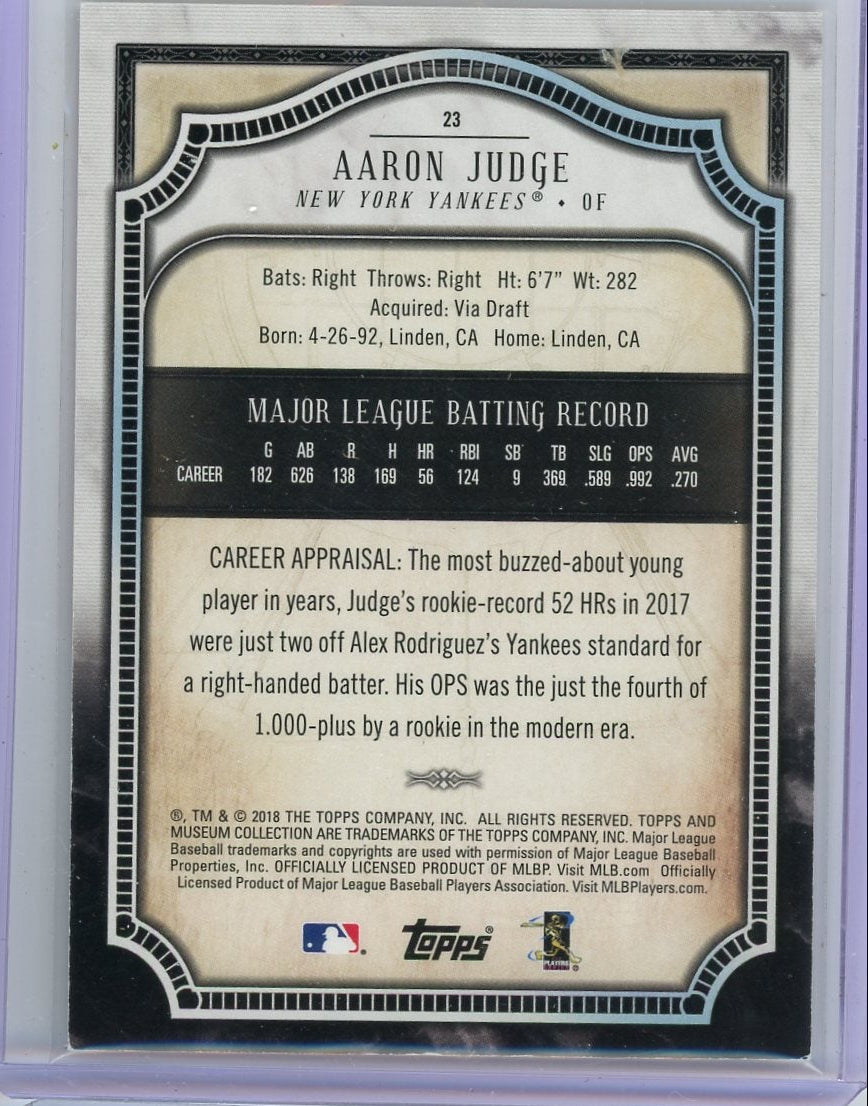 Aaron Judge 2018 Topps Museum Collection Ruby #'d 03/50
