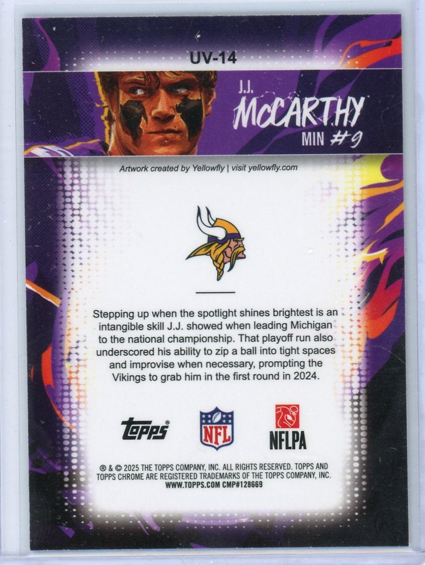 J.J. McCarthy 2025 Topps Chrome Ultra Violet SSP