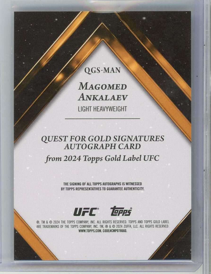 Magomed Ankalaev 2024 Topps Gold Label UFC Quest for Gold Signatures Red /25