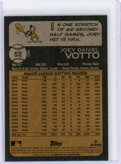 Joey Votto 2022 Topps Heritage Image variation #52