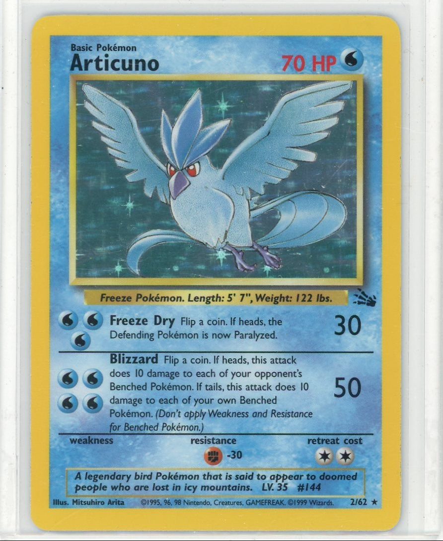 Articuno 1999 Pokemon Fossil holo #2/62