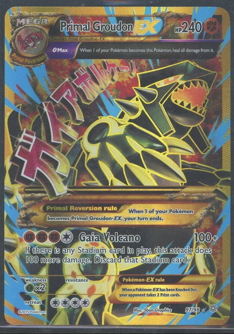 Primal Groudon ex 2015 Pokemon XY Ancient Origins Shiny Full Art #97/98 LP/NM
