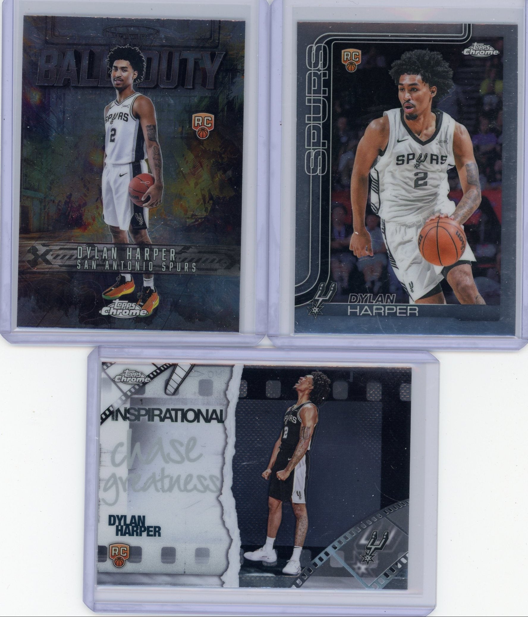 Dylan Harper 2025-26 Topps Chrome 3-card rookie card