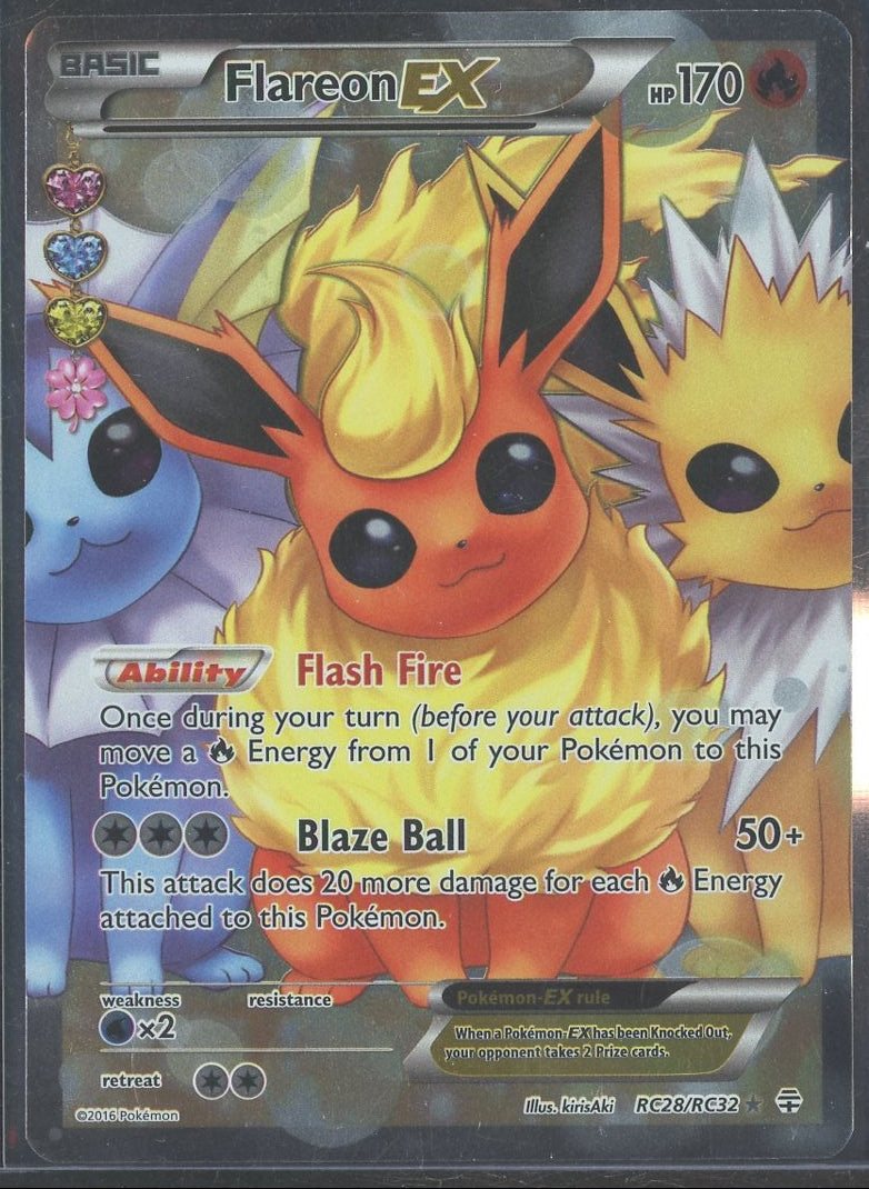 Flareon EX Pokémon Generations Radiant Collection Full-Art #RC28/RC32 LP/MP