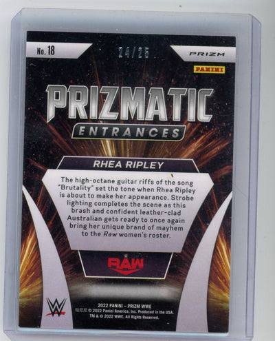 Rhea Ripley 2022 Panini Prizm WWE Prizmatic Entrances Mojo #'d 24/25
