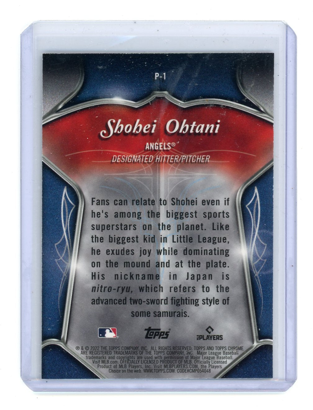 Shohei Ohtani 2022 Topps Chrome Pinstriped