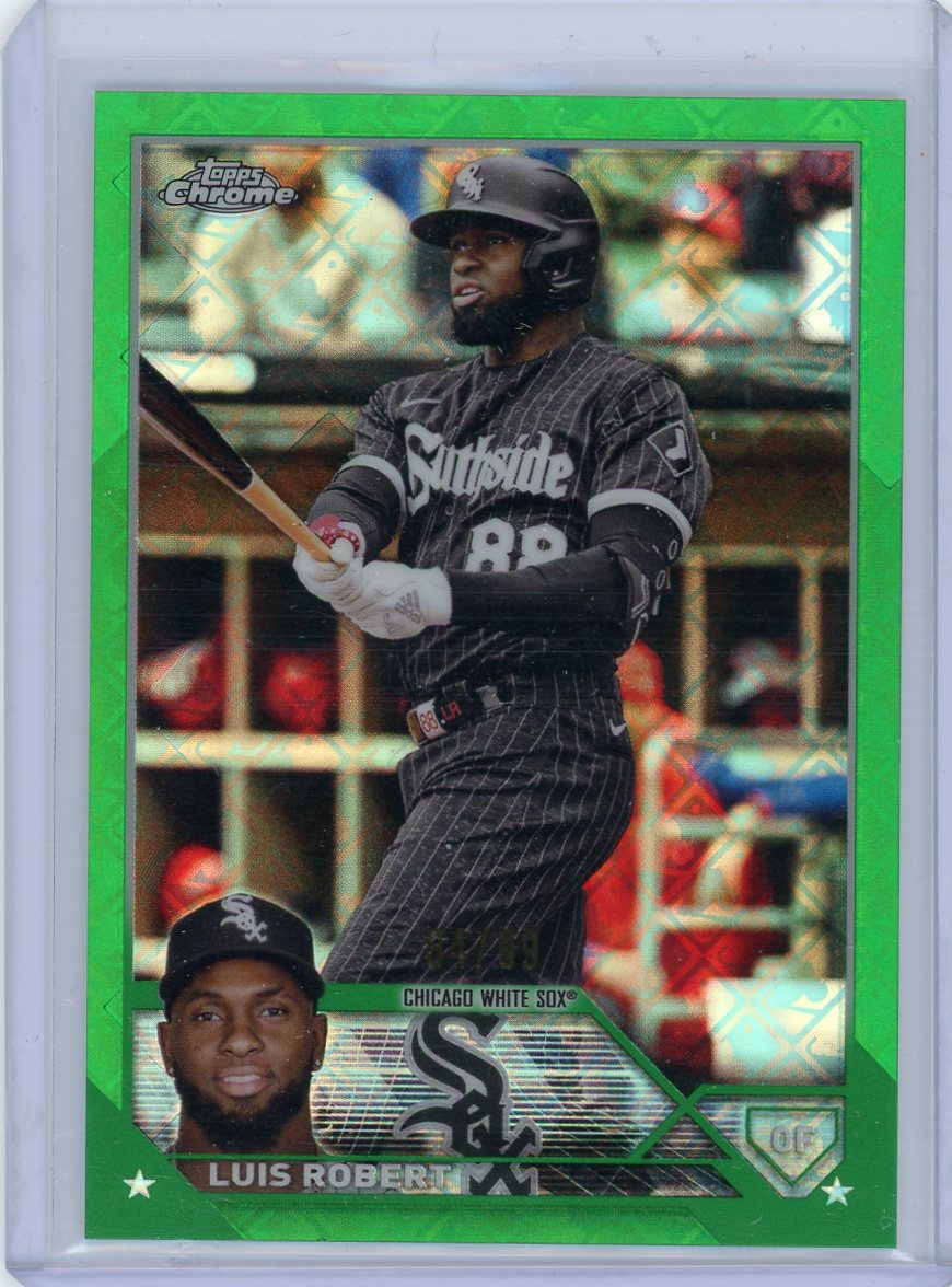 Luis Robert 2023 Topps Chrome Logofractor green refractor #'d 84/99
