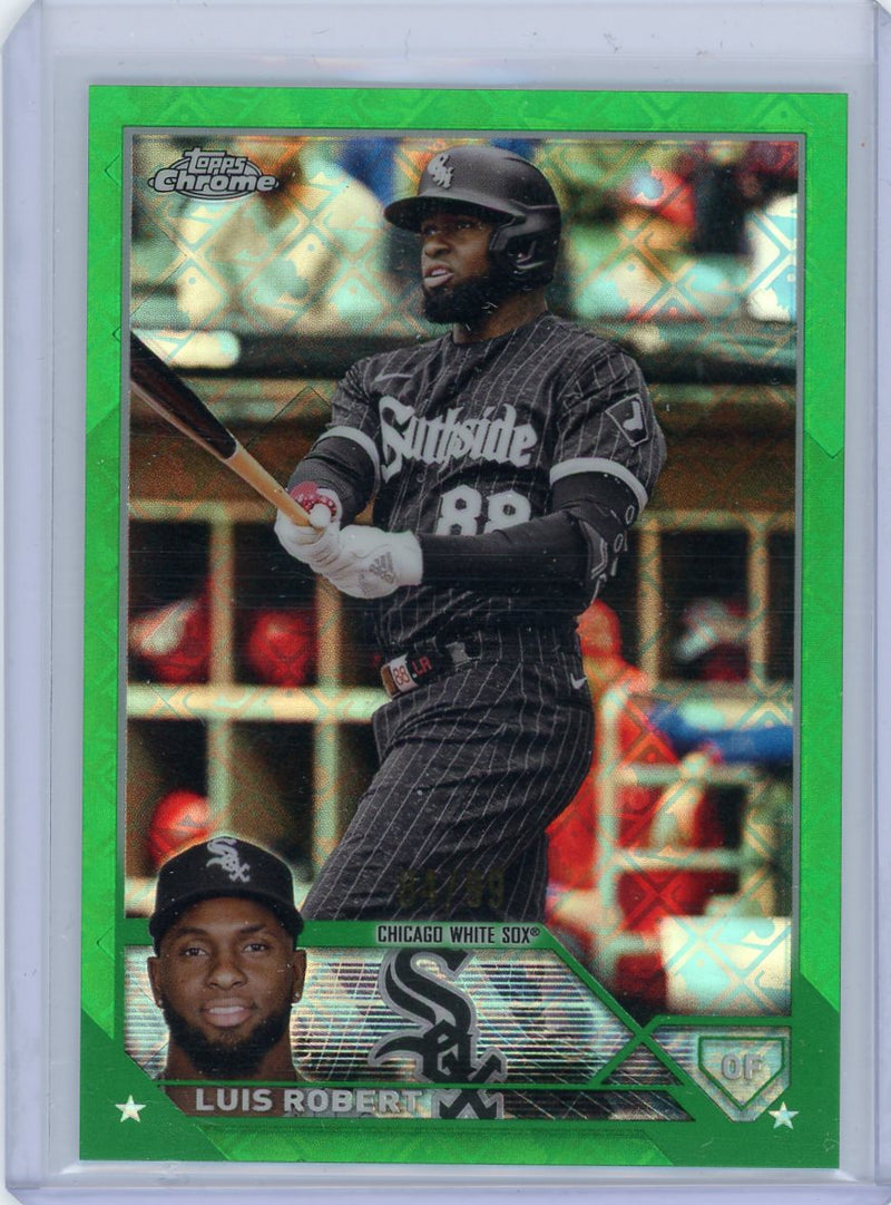 Luis Robert 2023 Topps Chrome Logofractor green refractor 