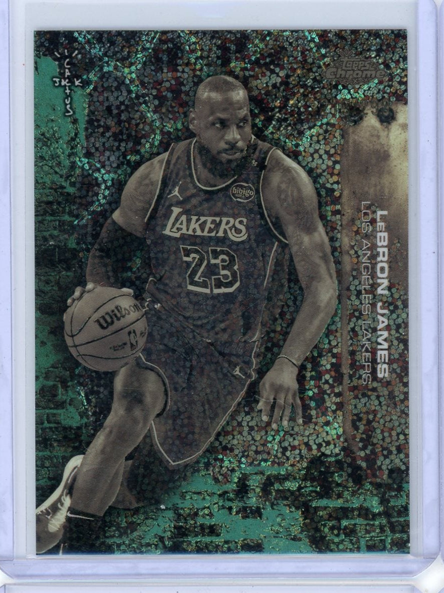 LeBron James 2025 Topps Chrome Cactus Jack Basketball Teal Speckle #'d 219/299