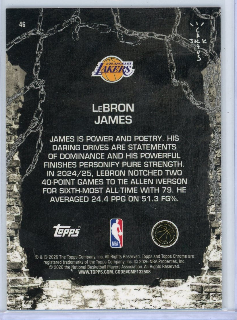 LeBron James 2025 Topps Chrome Cactus Jack Basketball Teal Speckle #'d 219/299