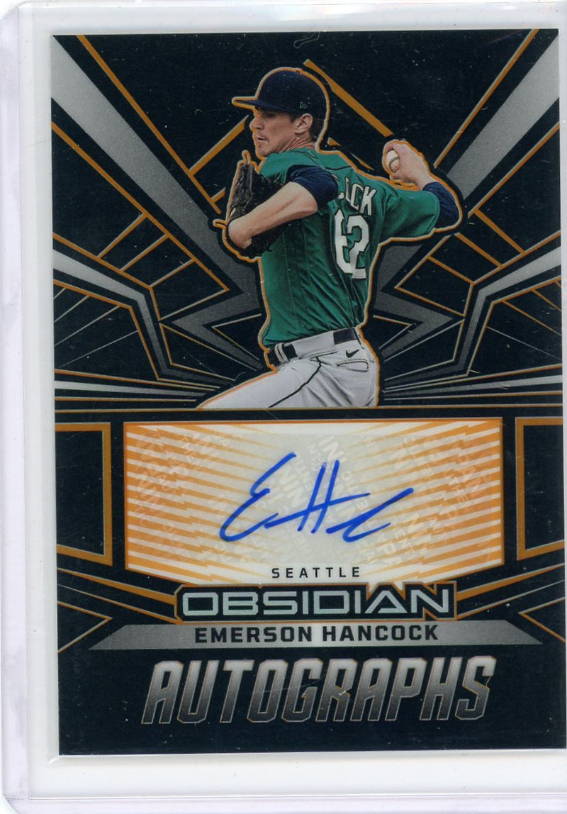 Emerson Hancock 2023 Panini Chronicles Obsidian autograph orange 