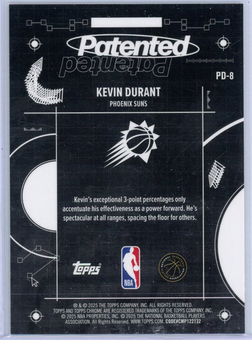 Kevin Durant 2025 Topps Chrome Basketball Patented SSP