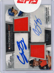 C. Bellinger/C. Seager 2017 Topps Update All-Star Stitches Dual Autographs #'d 04/25