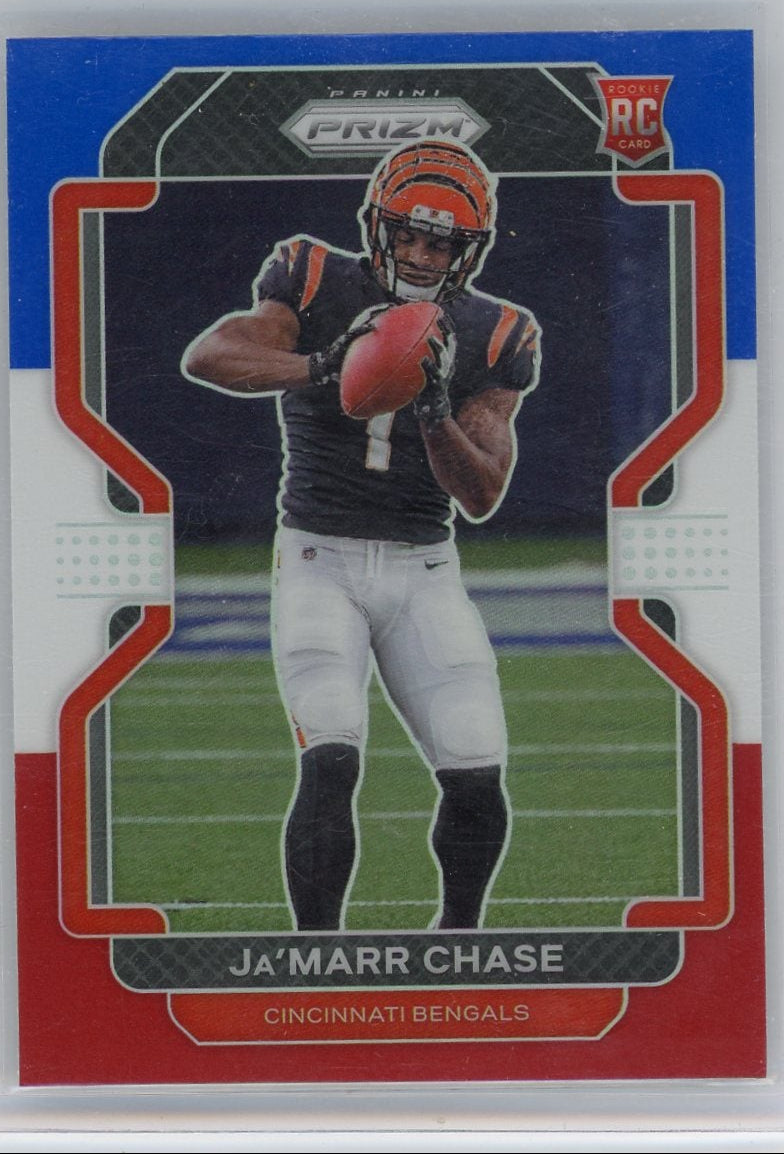 Ja'Marr Chase 2021 Panini Prizm Red White & Blue Prizm RC