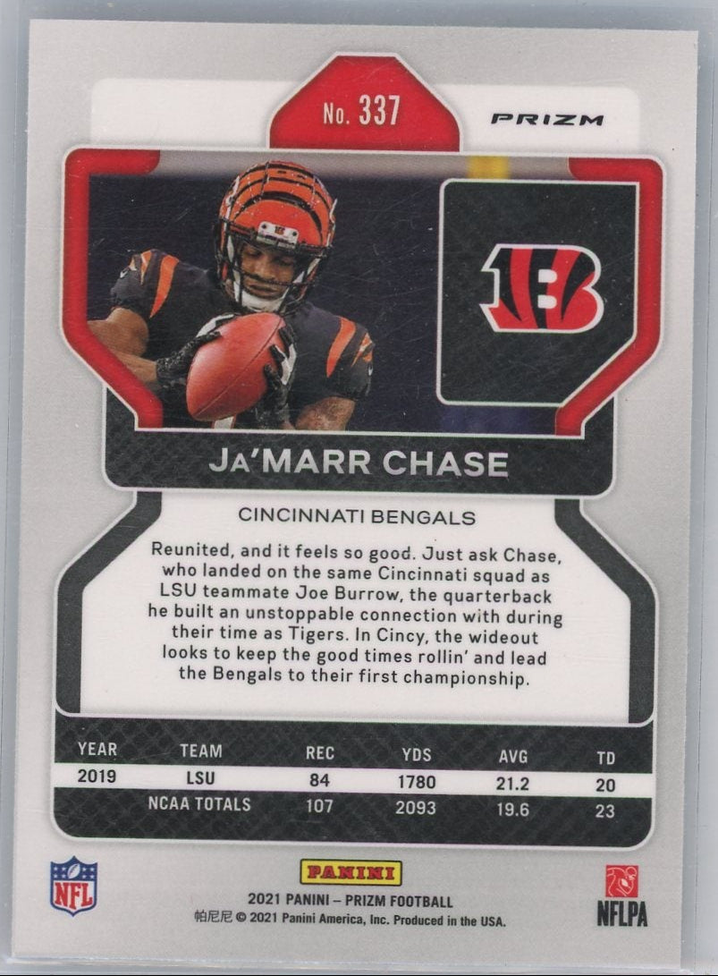 Ja'Marr Chase 2021 Panini Prizm Red White & Blue Prizm RC