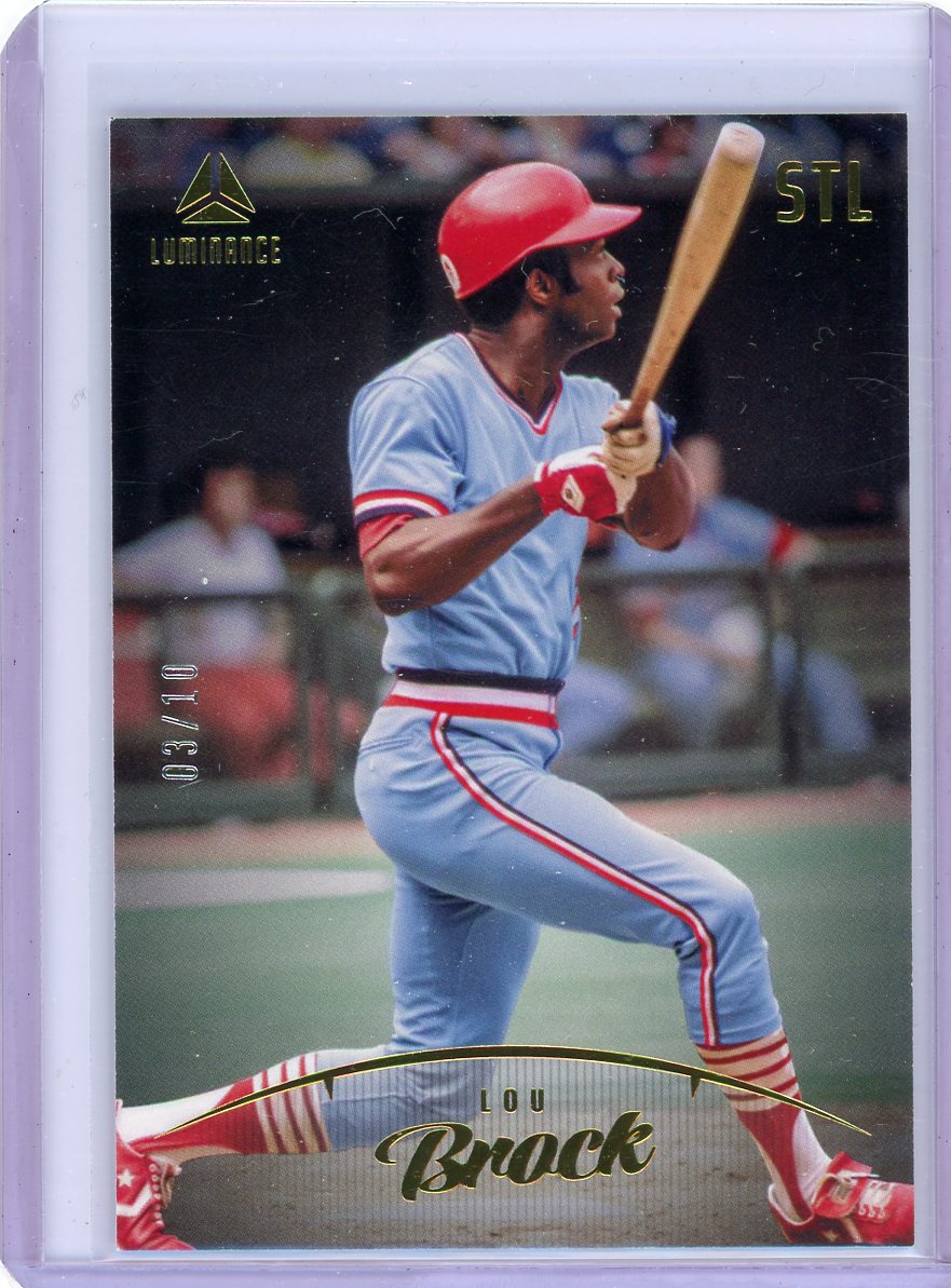 Lou Brock 2023 Panini Chronicles Luminance gold #'d 03/10
