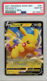 Pikachu V Pokémon Sword & Shield Black Star Promo #SWSH061 PSA 10
