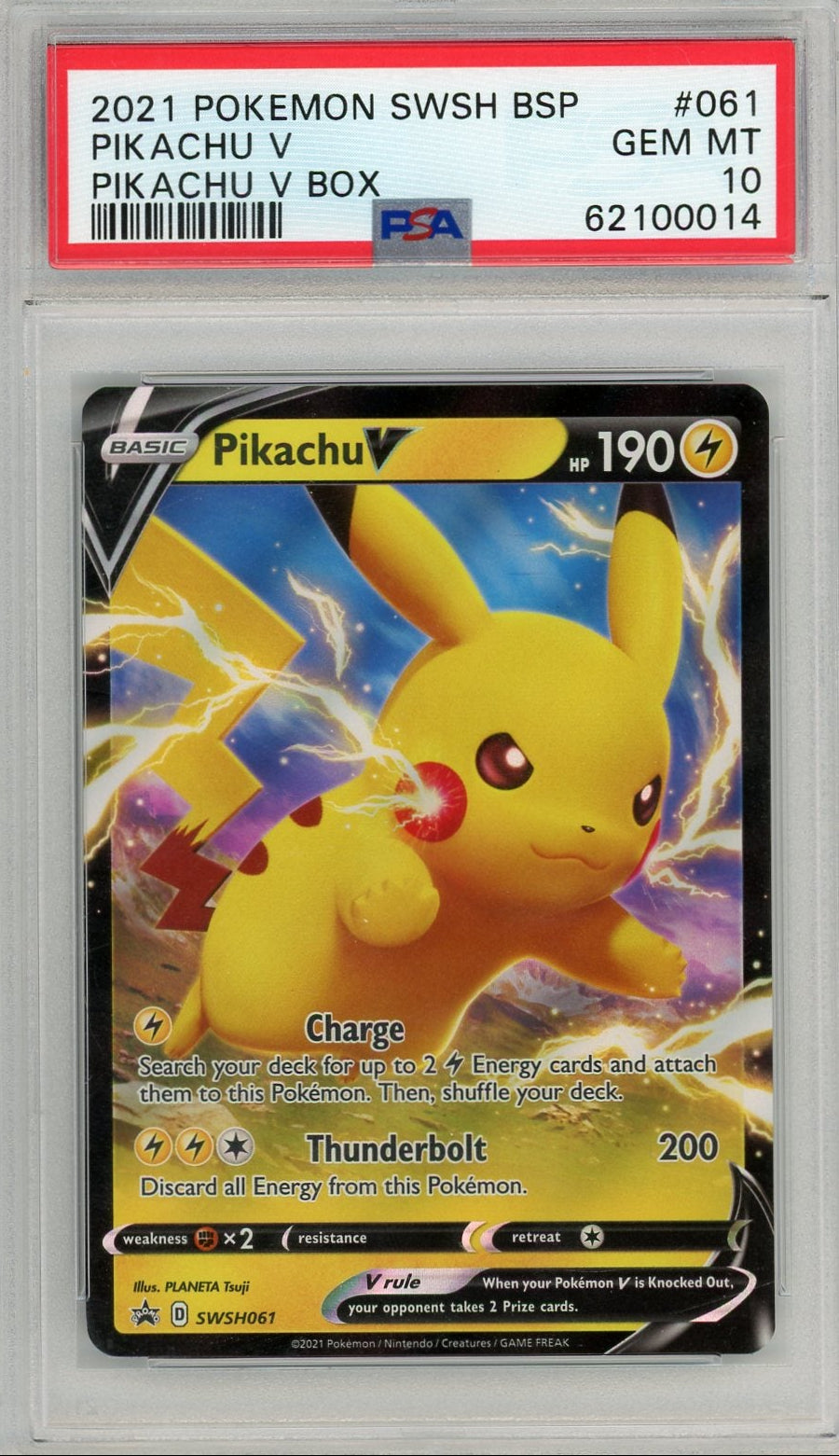 Pikachu V Pokémon Sword & Shield Black Star Promo #SWSH061 PSA 10