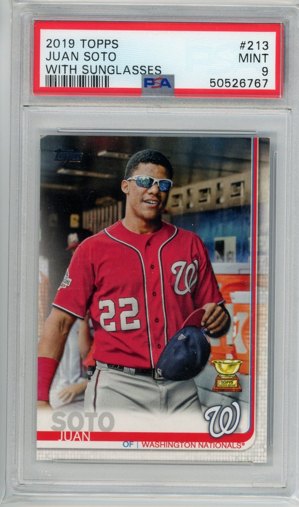 Juan Soto 2019 Topps w/ Sunglasses Variation PSA 9 #213