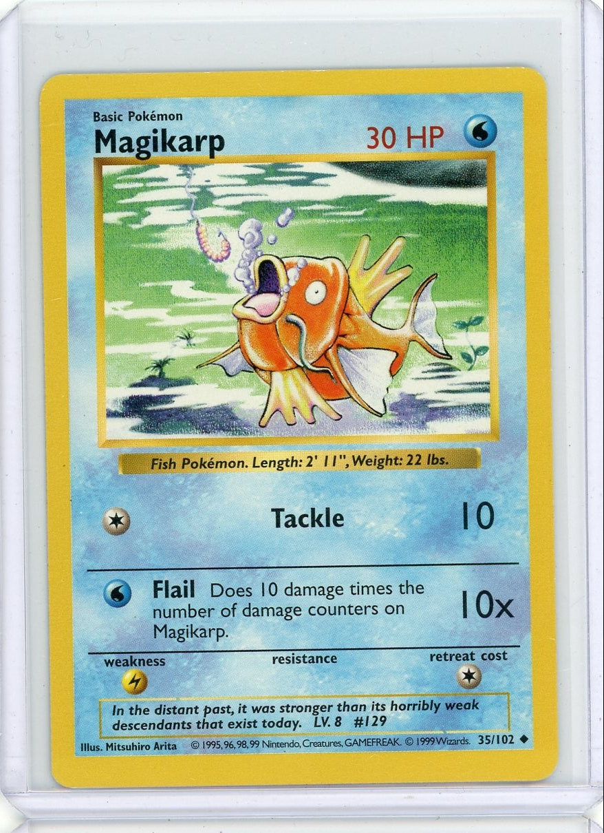 Magikarp 1999 Pokemon Base Set Shadowless non-holo #35/102 LP
