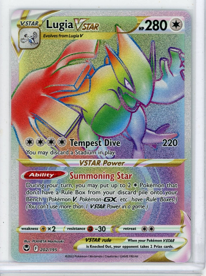 Lugia VSTAR 2022 Pokemon Silver Tempest secret rainbow holo #202/195