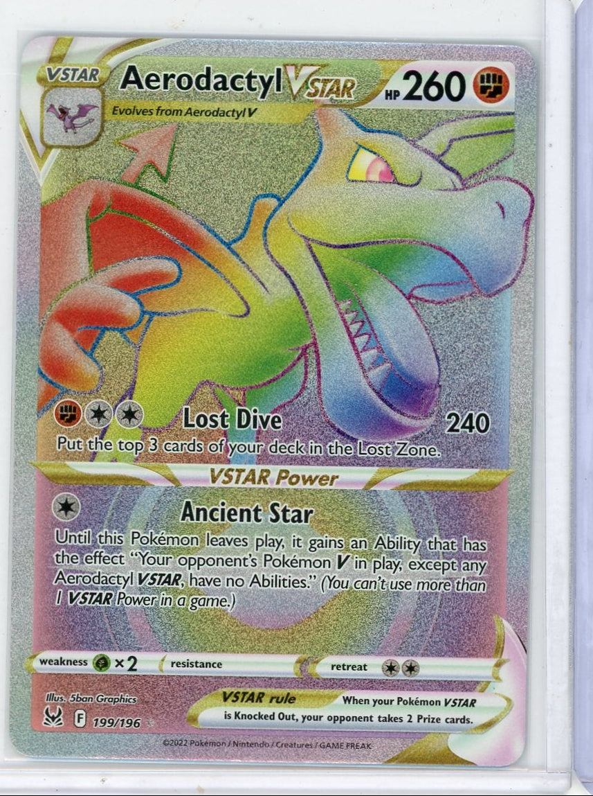 Aerodactyl Vstar Pokémon Lost Origin Rainbow Secret Rare #199/196